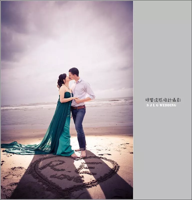 婚紗攝影台北婚紗推薦婚紗攝影景點|淡水沙崙海水浴場-美式清新,韓風唯美,夕陽海景婚紗攝影視覺流感