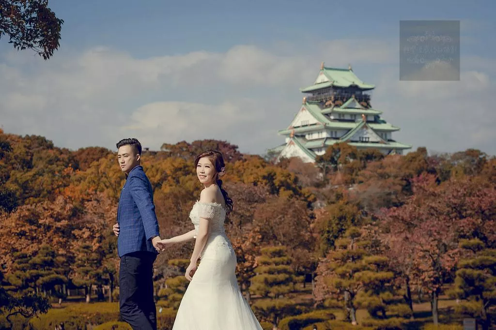 日本關西海外婚紗攝影,大阪景點推薦,大阪城天守閣婚紗旅拍-婚紗攝影日本關西海外婚紗攝影大阪景點推薦|大阪城天守閣
