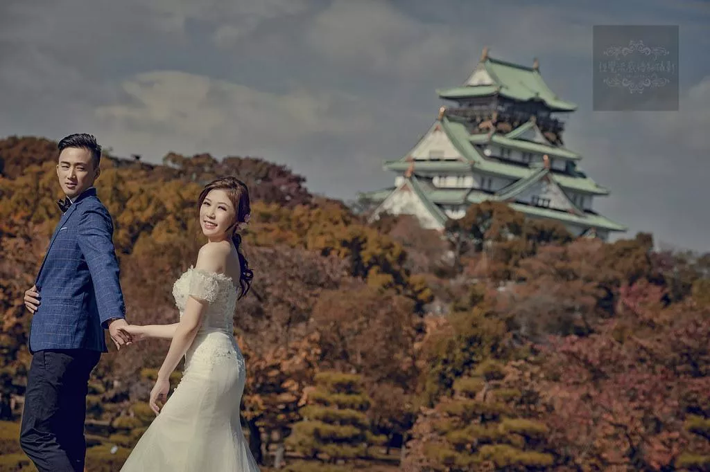 日本關西海外婚紗攝影,大阪景點推薦,大阪城天守閣婚紗旅拍-婚紗攝影日本關西海外婚紗攝影大阪景點推薦|大阪城天守閣