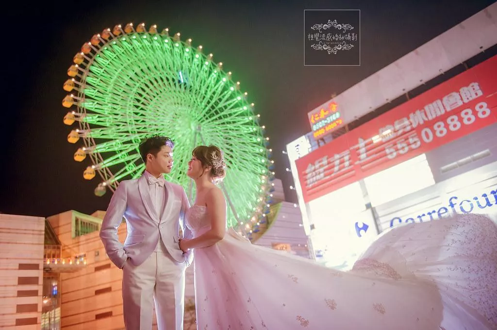 婚紗攝影台北婚紗|大直美麗華百樂園|夜景商城摩天輪風格-婚紗攝影,大直美麗華,旋轉木馬